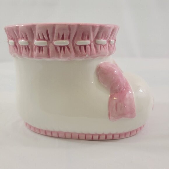 Burton and Burton Baby Girl Bootie Plant Pot Ceramic Planter Baby Shower Décor - Picture 14 of 16